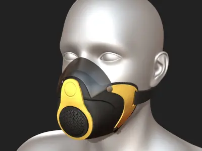 Gas mask protection futuristic technology fantasy 3d  Low-poly 3D model