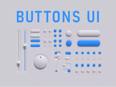 UI buttons pack 3D model