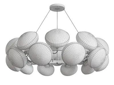 Chandelier Round Bulb Low-poly 3D model