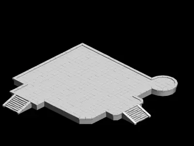 Game Building - blacksmith ground 01 3D model