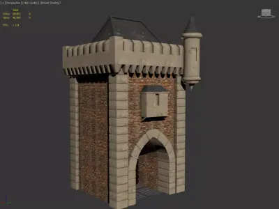 City Gate Monchengladbach Low-poly 3D model