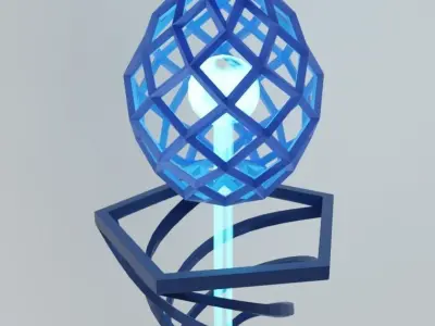 Fantasy pillar Low-poly 3D model