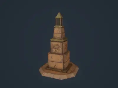 Obelisk 5 light tower Low-poly 3D model