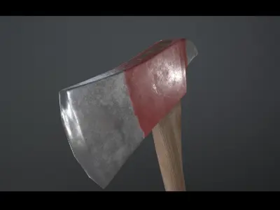 Fire axe Low-poly 3D model