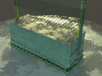 Concrete Barrier Prop Low-poly 3D model