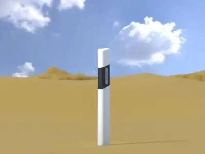 Delineator posts with white reflectors L Low-poly 3D model