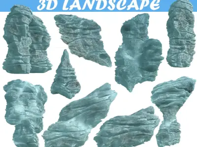 Low poly Cliff Formation Iceberg Low-poly 3D model