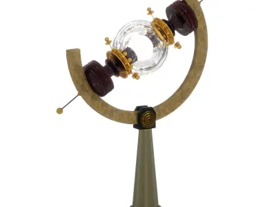 Arc Light Steampunk Lamp Low-poly 3D model