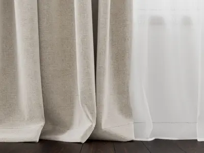 Curtains set 001 I Corona 3D model