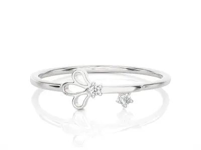 Light Minimalist Diamond Ring 3D print model get