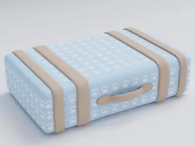 Old Suitcase Low-poly 3D model