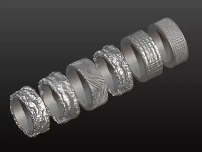 3D Ring Organic Textures 3D print model
