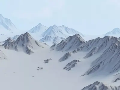 Snow Mountains Valley 3D model