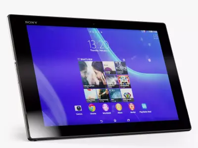 Sony Xperia Z2 Tablet Black Low-poly 3D model