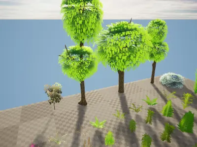 Stylized Nature Pack 140 Variations Low-poly 3D model