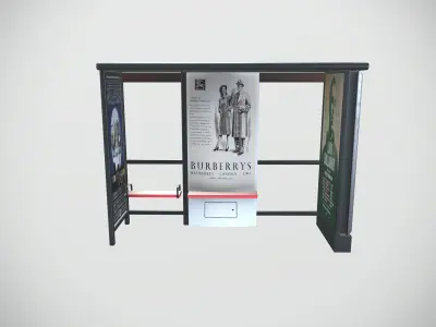 Bus stop Low-poly 3D model
