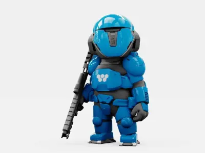 TOON MECHA SOLDIER RIGGED 3D model