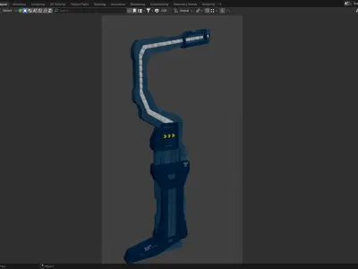 Sci-Fi Utility Pole - Sleek Illumination for Futuristic  Low-poly 3D model
