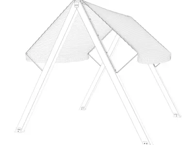 Textile wooden sunshade  3D model