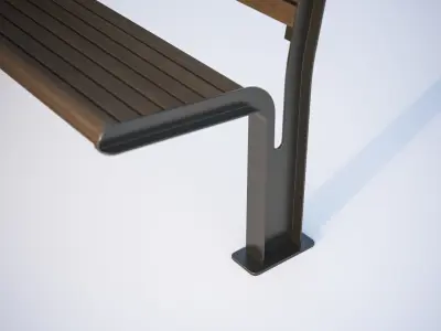 Simply bench on the street 3D model