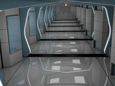 Sci Fi Corridor Futuristic Corridor 3D model