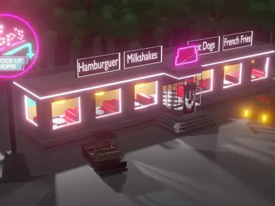 Restaurante Pops Low-poly 3D model