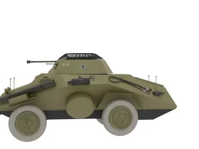 WW2 German Armored Care Sdkfz 222 3D model