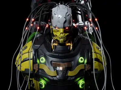Cyborg Robot Low-poly 3D model