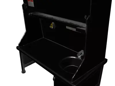 Stainless Steel Lab Sink Unit Low-poly 3D model