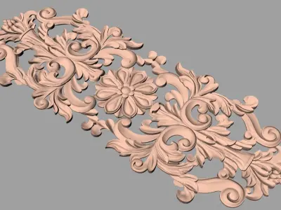Decoration panel 3D relief STL model used for CNC router E032 3D model