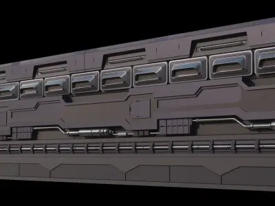 Sci-Fi panels kit Low-poly 3D model