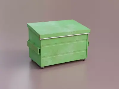 Dumpster Lowpoly Highly Detailed Texture Low-poly 3D model