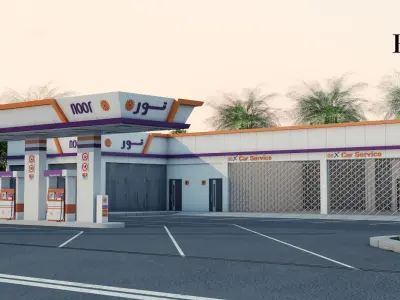 Gas Station Exterior by EVOLVE Low-poly 3D model
