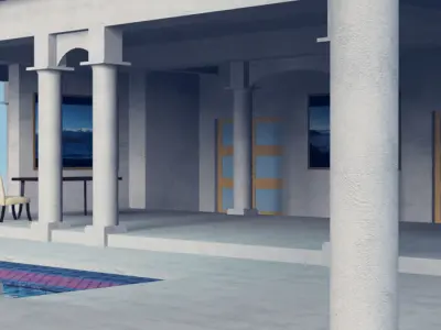 large Pavilion Low-poly 3D model