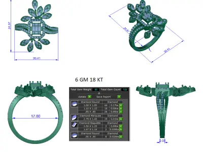 Women Ring  Render  3dm STL OBJ FBX Details 3D print model