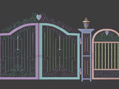 Gate Blender FBX Obj 3D model