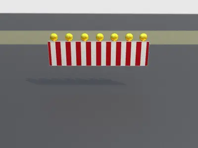 Construction Barrier 4 with warning lights 600-38 500x2000mm Low-poly 3D model