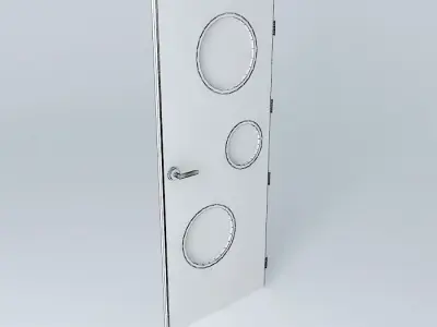 3D door, very detail with glass, lock and hinger. Free 3D model