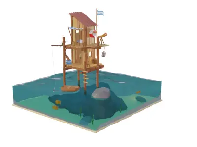A sea shack Free 3D model