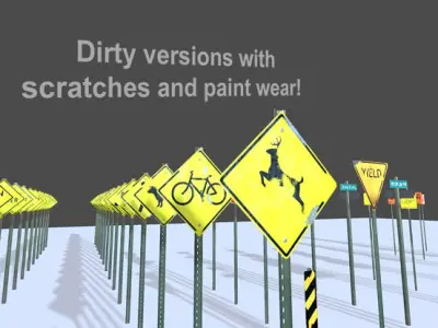 162 Game Ready Signs 3D model