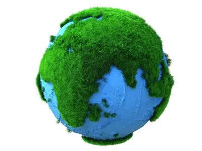 Earth Grass Globe Low-poly 3D model
