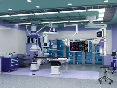 MEDICAL SPACES-CATHETER LAB-SURGICAL OPERATION ROOM 3D model