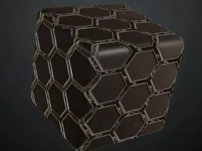 Dark Scratched Square Metal Panels PBR SEAMLESS Texture