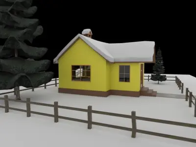 Cartoon house 3D model 16