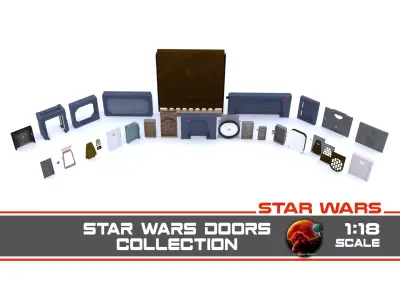 Star Wars Doors collection 1-18 scale Kenner Hasbro 3D Model Pack