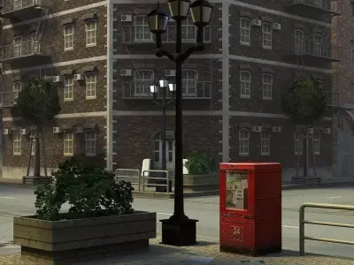 Modern City Low-poly 3D model