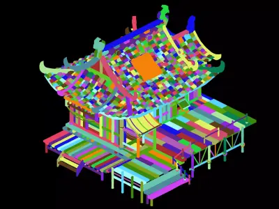 Field Building - Tea - Chalet 01 3D model