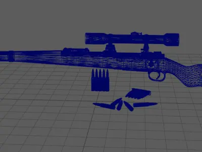 Kar98K2 Low-poly 3D model