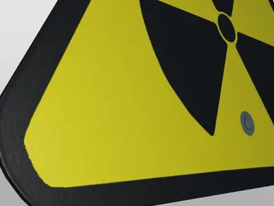 Triangular Hazard Sign Low-poly 3D model