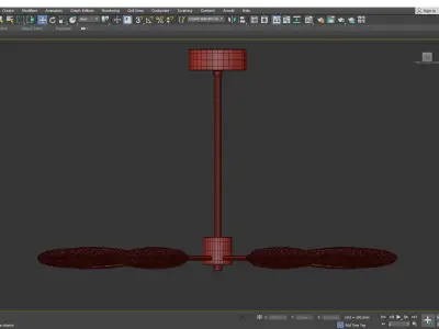 CERES brass chandelier with glass shades Low-poly 3D model